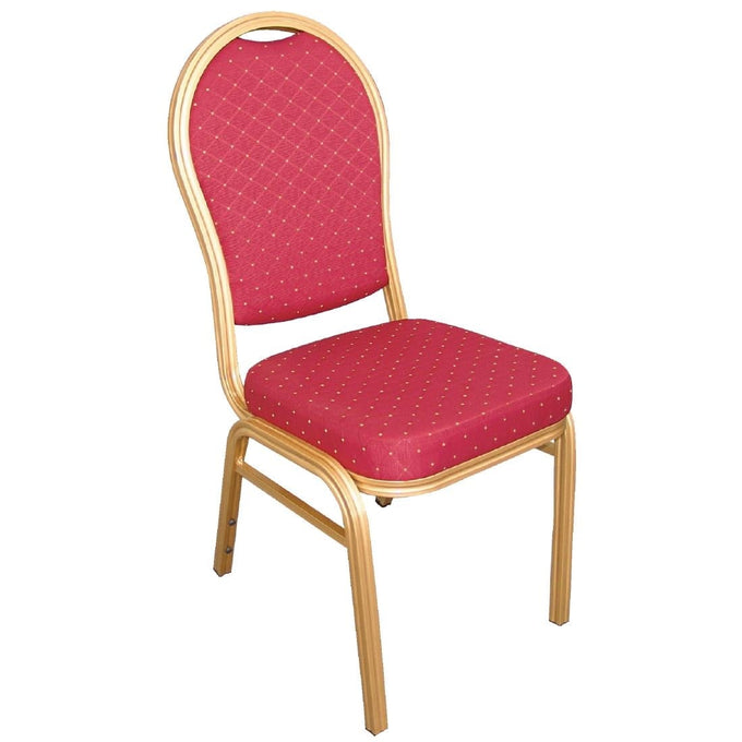 Chaises de banquet en aluminium dossier arrondi rouges (lot de 4) - Bolero
