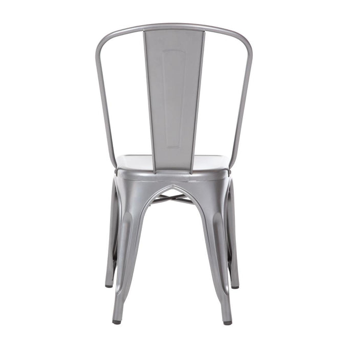 Chaises en acier gris métallisé Bistro (lot de 4) - Bolero