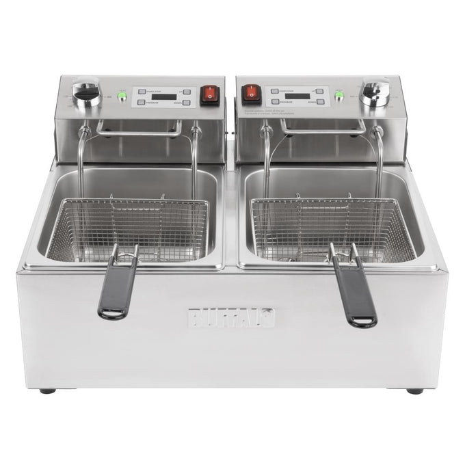 Friteuse électrique double avec minuterie 2 × 5 L - Buffalo