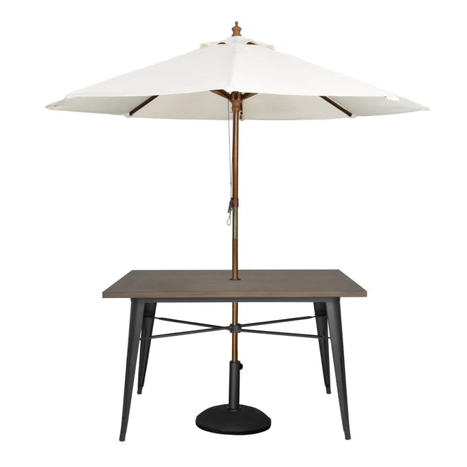 Table d'extérieur en aluminium et bois Complete 120 × 76 cm bois noir - Bolero