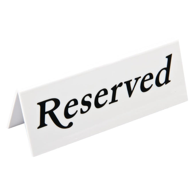 Chevalets de table en plastique "Reserved" (lot de 10) - Beaumont