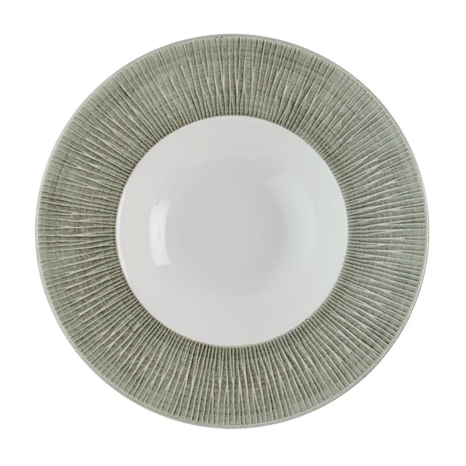 Assiettes à bord large Bamboo Ceramic Spinwash Alpine 231 mm (lot de 12) - Churchill