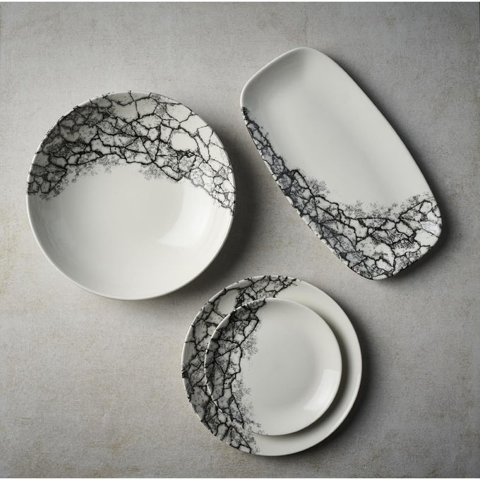 Assiettes rondes Kintsugi Accents Quartz Black Evolve 288 mm (lot de 12) - Churchill