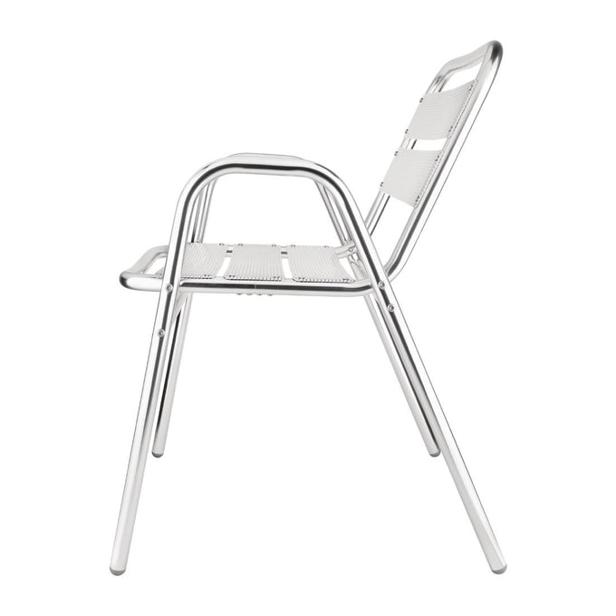 Fauteuils empilables en aluminium avec accoudoirs (lot de 4) - Bolero