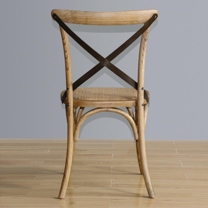 Chaises en bois patiné avec dossier croisé naturel (lot de 2) - Bolero