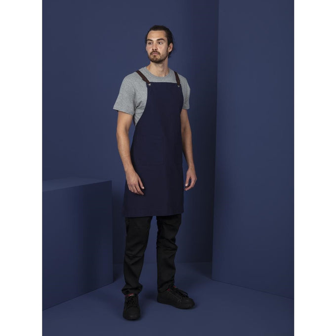 Tablier bavette en coton bleu marine - Southside