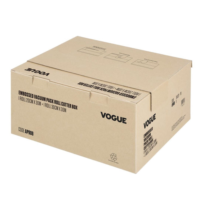Rouleau d'emballage sous vide avec boîte de découpe (gaufré) 200 mm et 300 mm, lot de 2 - Vogue
