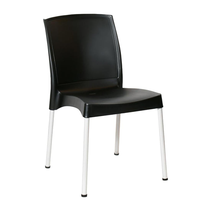 Chaises en polypropylène Elements noires (lot de 4) - Bolero