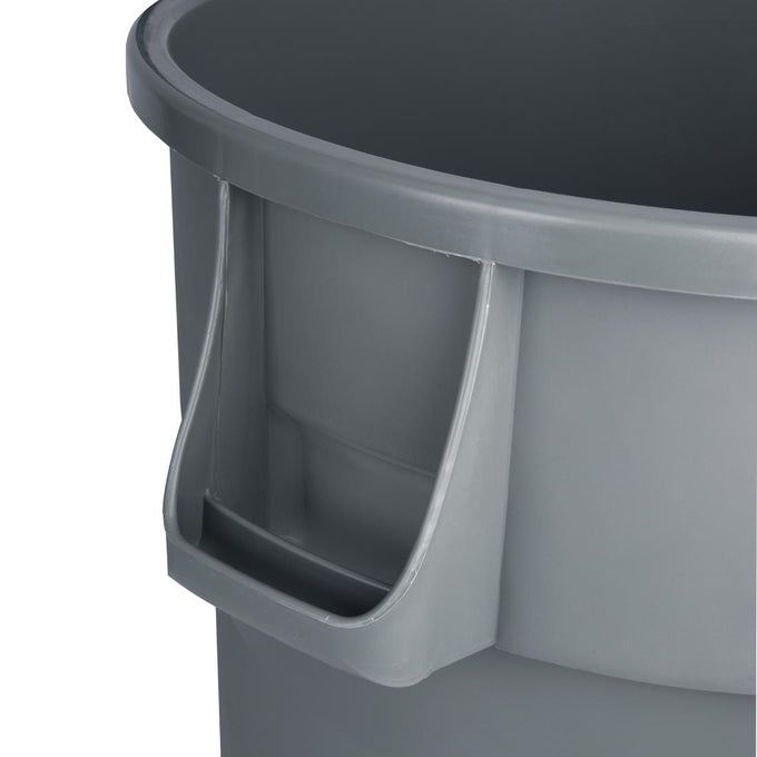 Poubelle ronde usage intensif grise 160 L - Jantex