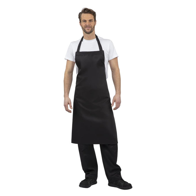 Tablier bavette polyester-coton noir XL - Whites Chefs Clothing