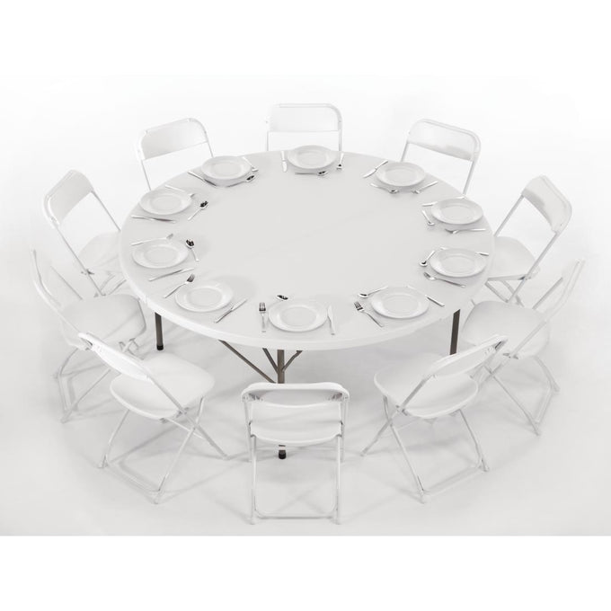 Table ronde pliante par le centre 1,8m - Bolero