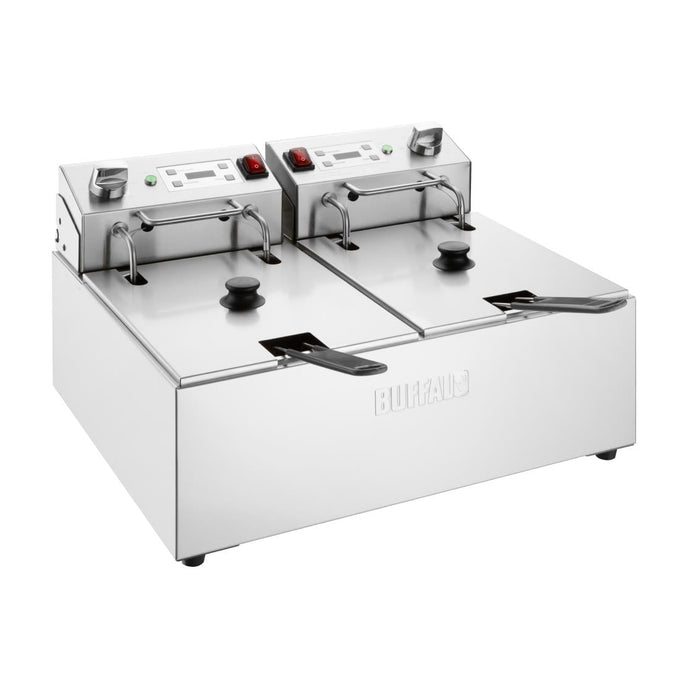 Friteuse électrique double avec minuterie 2 × 5 L - Buffalo