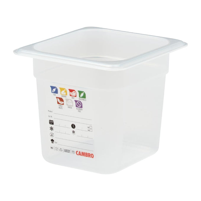 Bac en polypropylène Safetrak IML GN 1/6 150 mm - Cambro