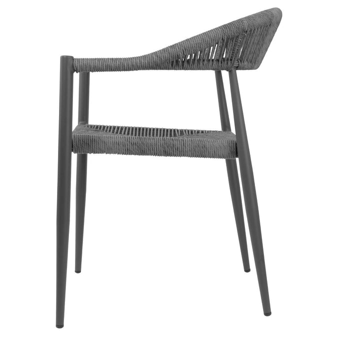 Fauteuils d'extérieur en rotin PE tressé Eden anthracite (lot de 4) - Bolero