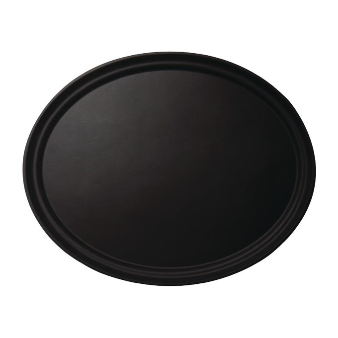 Plateau ovale fibre de verre antidérapant Camtread noir 600 × 730 mm - Cambro