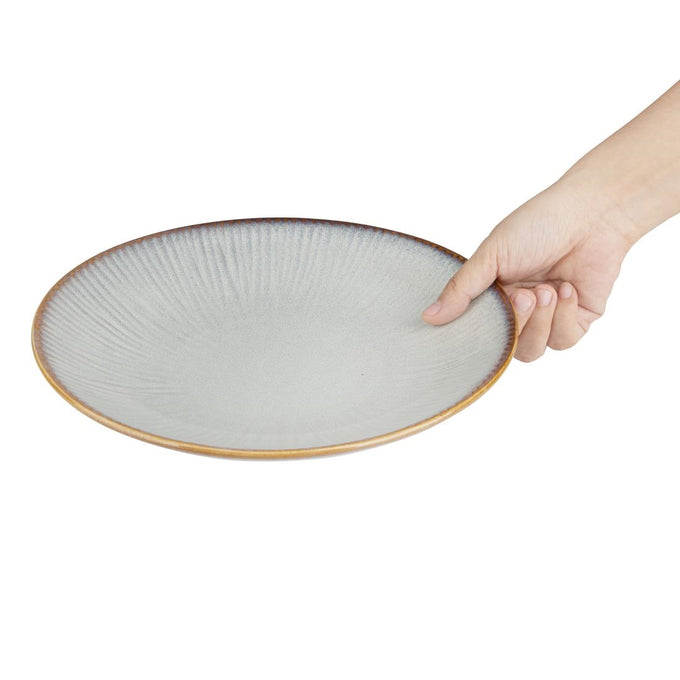 Assiettes Creuses Drift En Relief Gris 260 mm (lot de 4) - Olympia