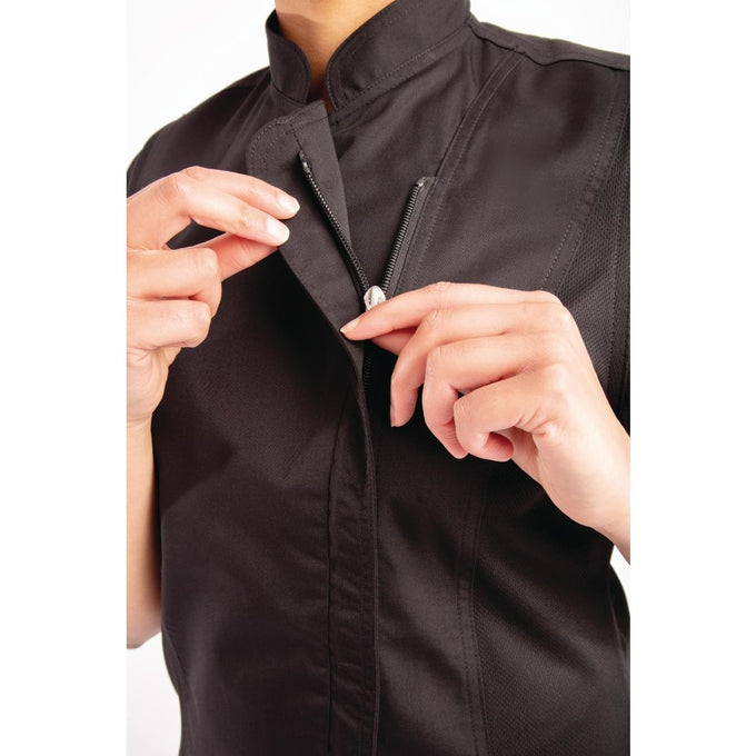 Veste de cuisine femme zippée légère Springfield noire - Chef Works