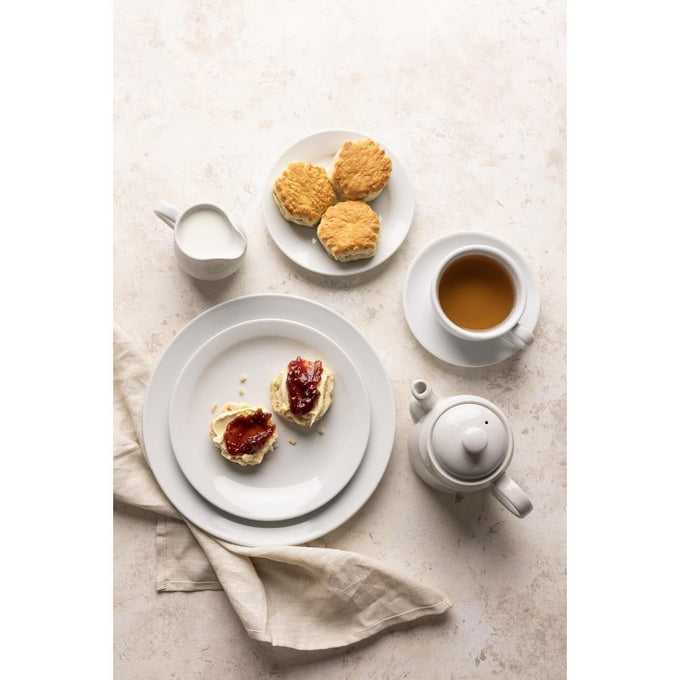 Assiettes blanches à bord large Athena 254 mm (lot de 12) - Olympia