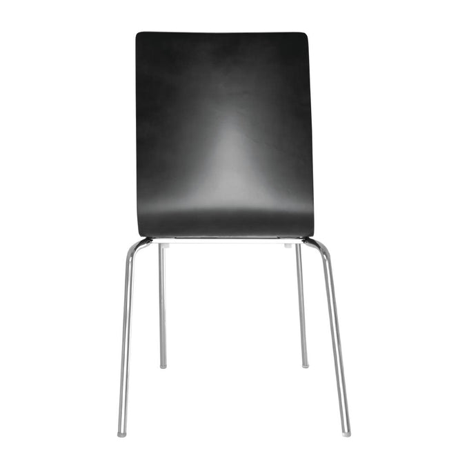 Chaise dossier carré noire lot de 4 - Bolero