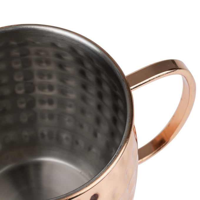 Mugs en acier inoxydable martelé Barware 440 ml cuivre - Olympia