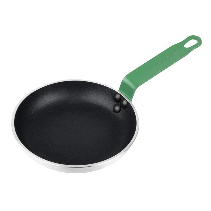Poêle aluminium antiadhésive Teflon Platinum Plus avec manche vert 200 mm - Hygiplas
