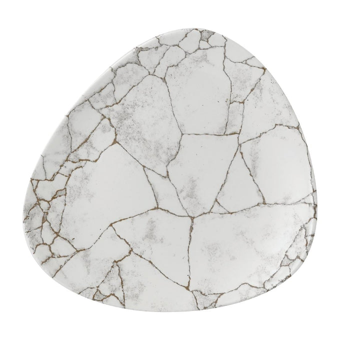 Assiettes triangulaires Studio Prints Kintsugi Agate Grey Lotus 228 mm (lot de 12) - Churchill