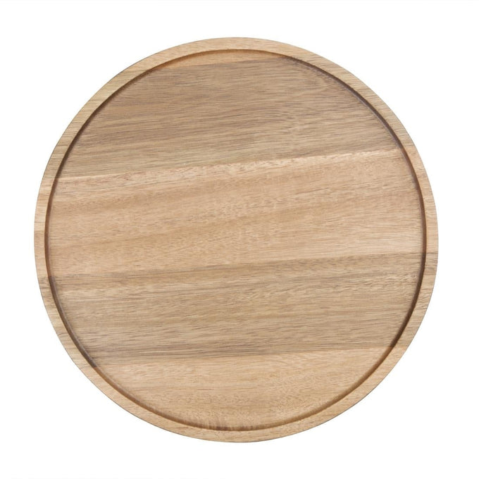 Assiette ronde en acacia 250 mm - Olympia