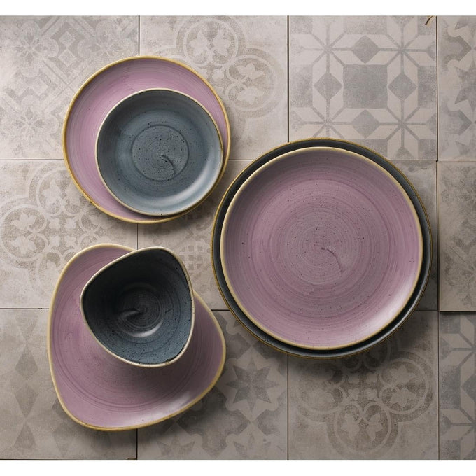 Assiettes triangulaires Stonecast Lavender Lotus 228 mm (lot de 12) - Churchill