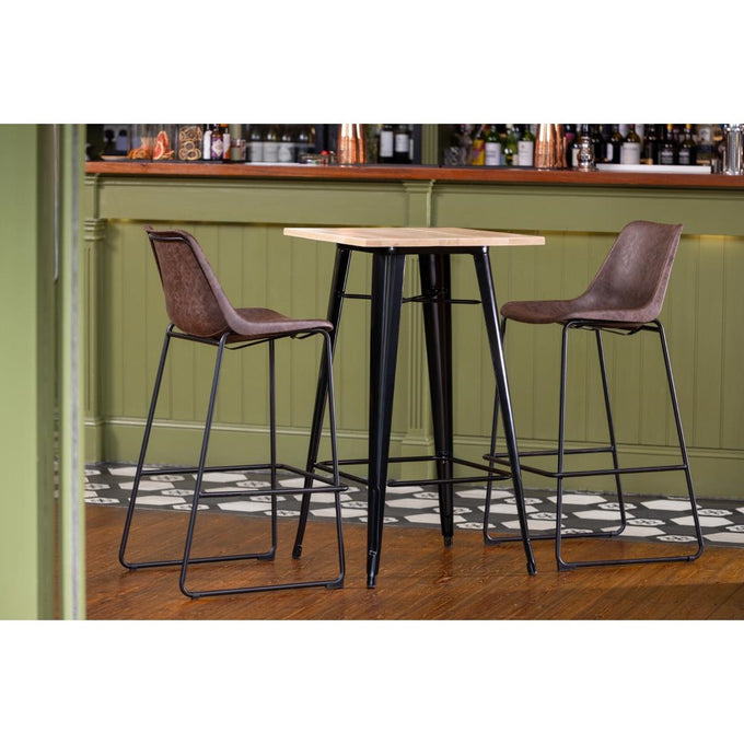 Tabouret haut Rodeo moka - L 565 x P 530 x H 1060 mm - Bolero