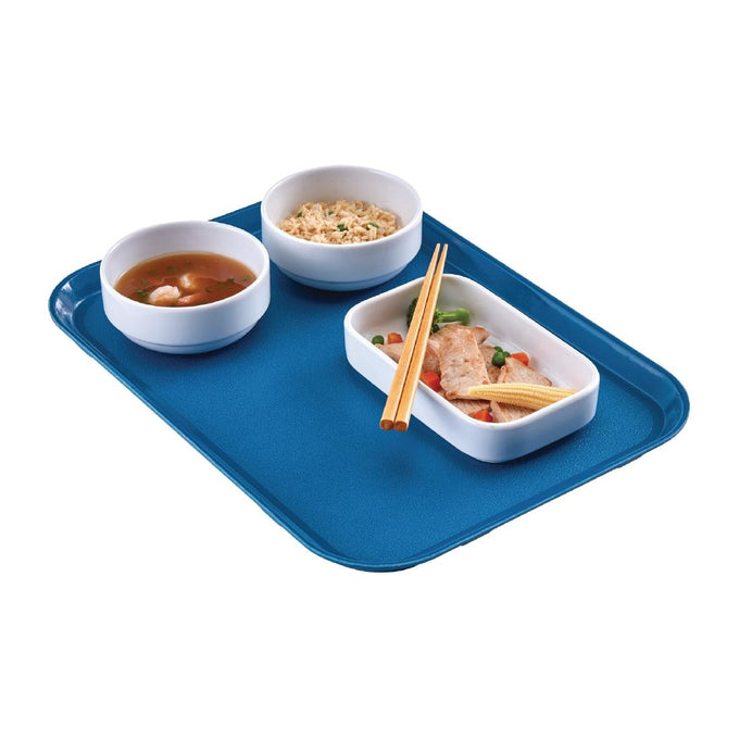 Plateau rectangulaire antidérapant en fibre de verre EpicTread bleu 350 mm - Cambro