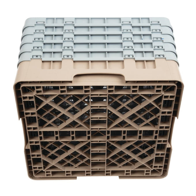 Casier à verres 49 compartiments Camrack beige hauteur max 257 mm - Cambro