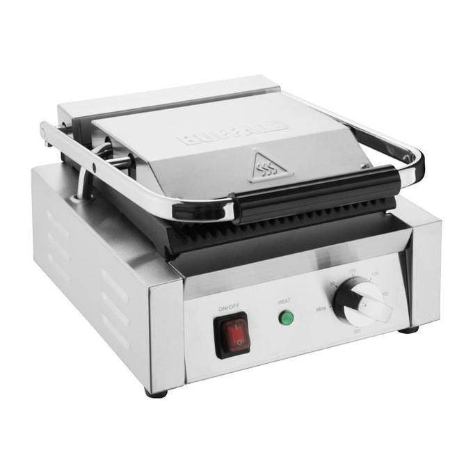 Grill panini - Gril de contact simple Bistro rainuré/rainuré - L 290 x P 395 x H 210 mm - Buffalo