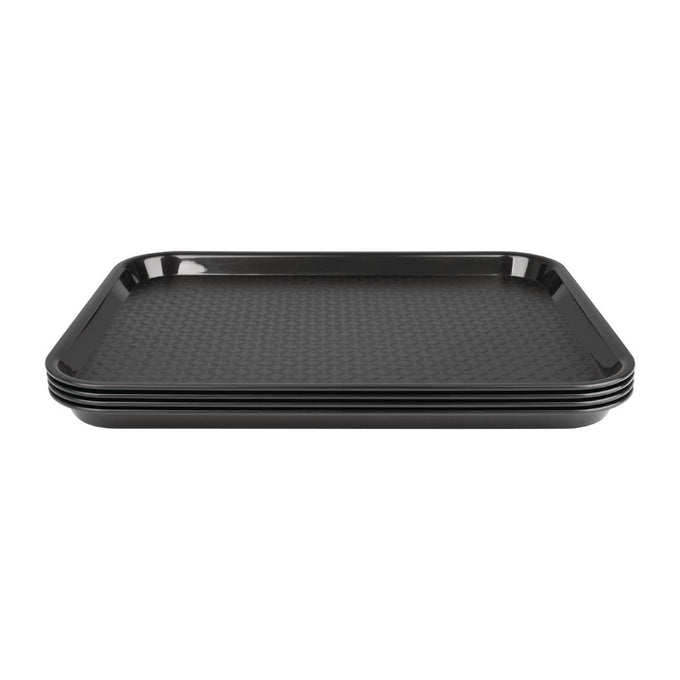 Plateau fast food en plastique Kristallon noir 275 × 353 mm - Olympia