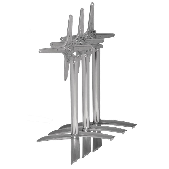 Pied de table à plateau basculant aluminium - L 618 x P 618 x H 680 mm - Bolero