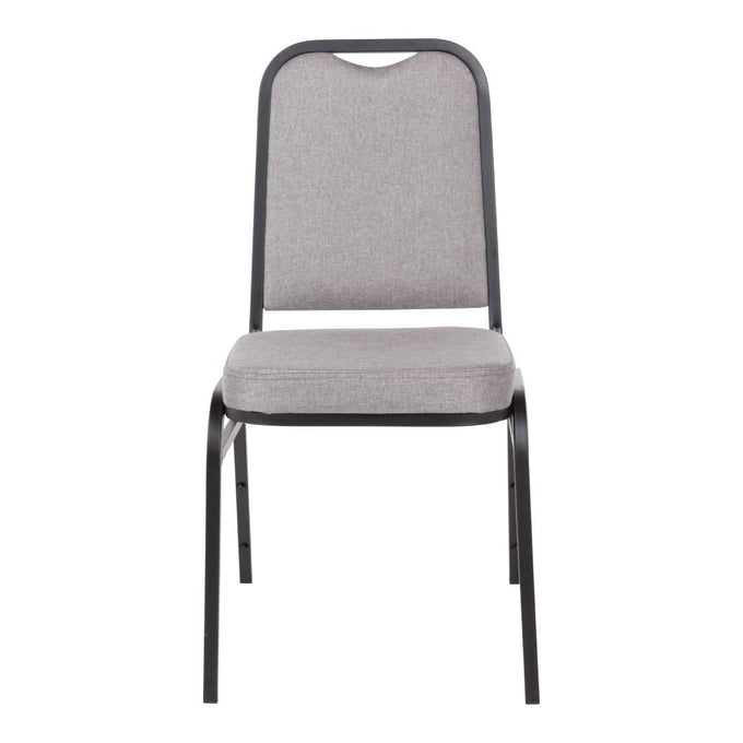 Chaise de banquet avec dossier carré et tissu gris lot de 4 - Bolero