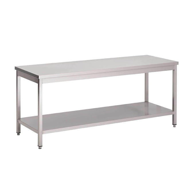 Table inox avec étagère basse 1800 × 700 × 890 mm - Gastro M