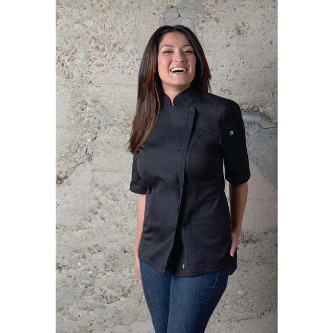 Veste de cuisine femme zippée légère Springfield noire - Chef Works