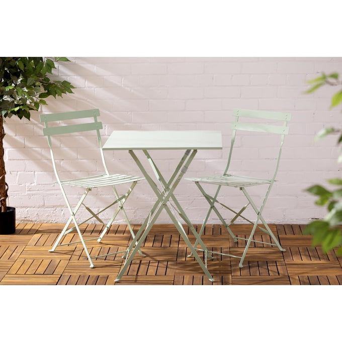 Chaises de terrasse pliantes en acier vert clair (lot de 2) - Bolero