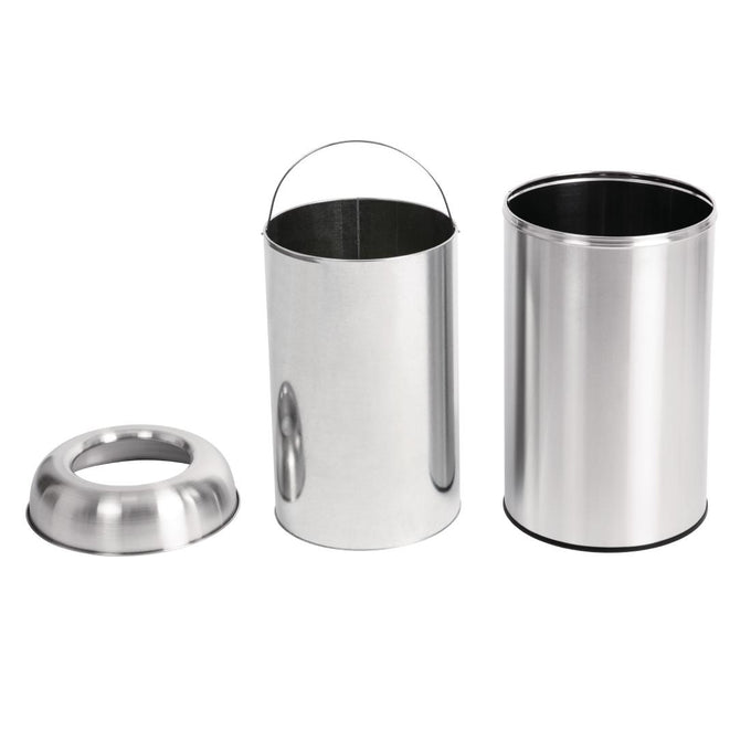 Poubelle dome inox ouverte 40 L - Bolero
