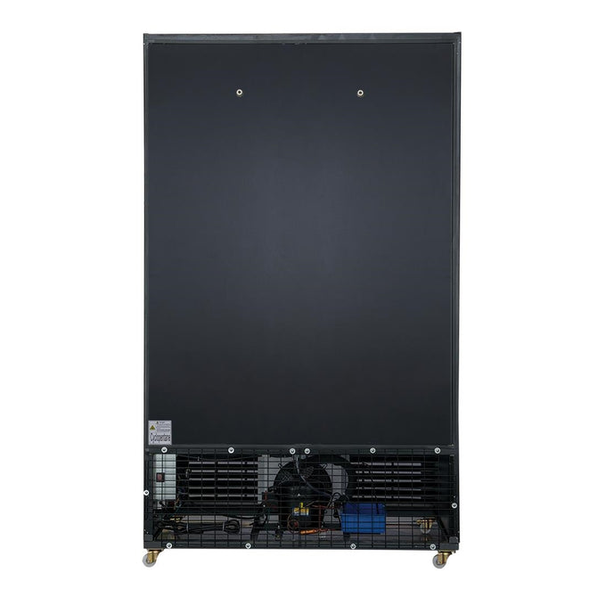 Vitrine réfrigérée positive 2 portes battantes avec caisson lumineux Série G 950 L noire - Polar
