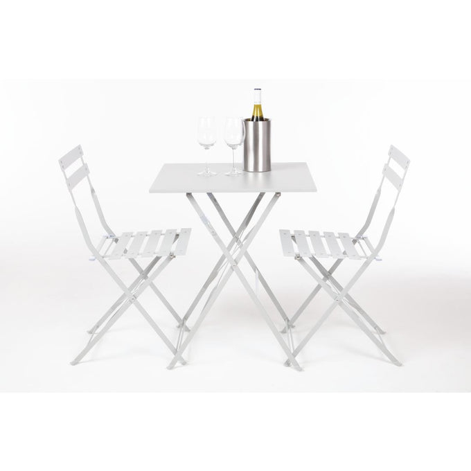 Chaise de terrasse pliantes en acier gris (lot de 2) - Bolero