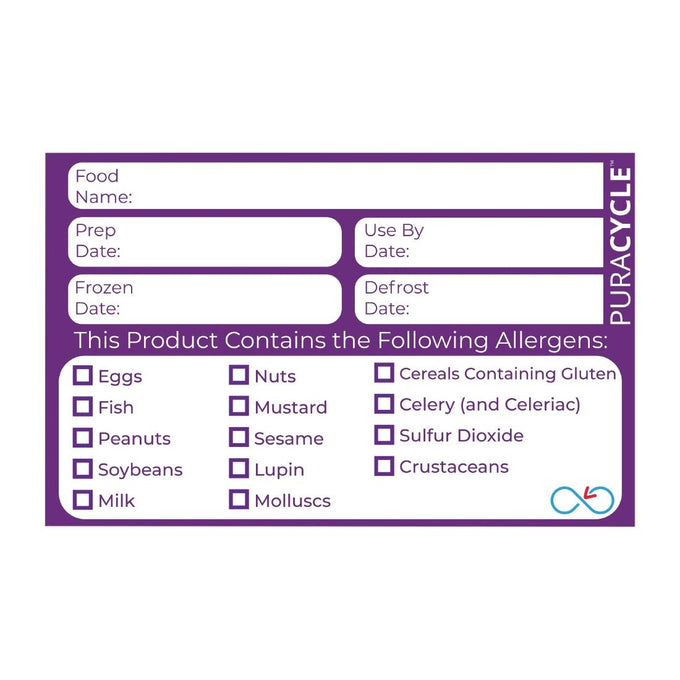 Étiquettes réutilisables allergènes (lot de 20) - PuraCycle