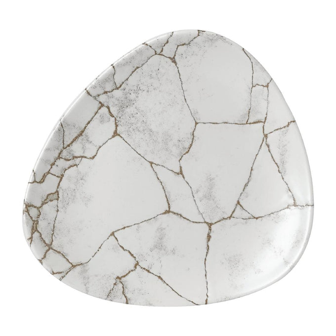 Assiettes triangulaires Studio Prints Kintsugi Agate Grey Lotus 177 mm (lot de 12) - Churchill