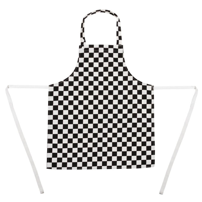 Tablier bavette enfant carreaux noirs et blancs - Whites Chefs Clothing