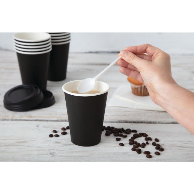 Gobelets boissons chaudes paroi simple noirs 230 ml (lot de 50) - Fiesta Recyclable