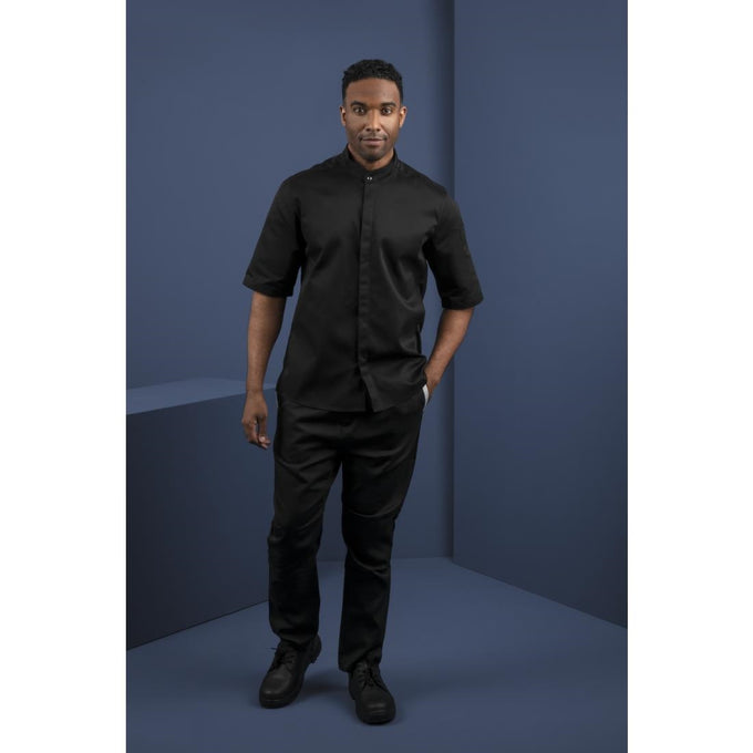 Veste de cuisine mixte col officier noire - Southside