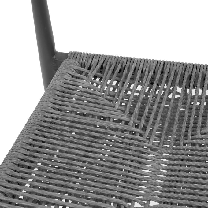 Tabourets de bar d'extérieur en rotin PE tressé Eden anthracite (lot de 2) - Bolero