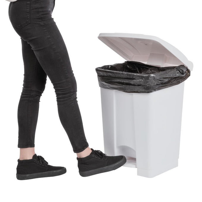 Poubelle de cuisine à pédale blanche 45 L - Jantex