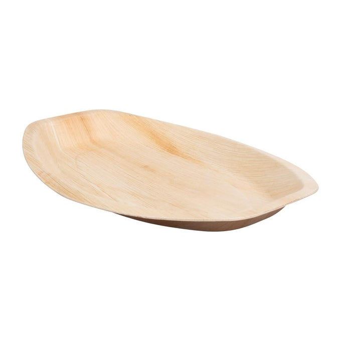 Assiettes creuses ovales en feuilles de palmier 360 mm (lot de 100) - Fiesta Compostable