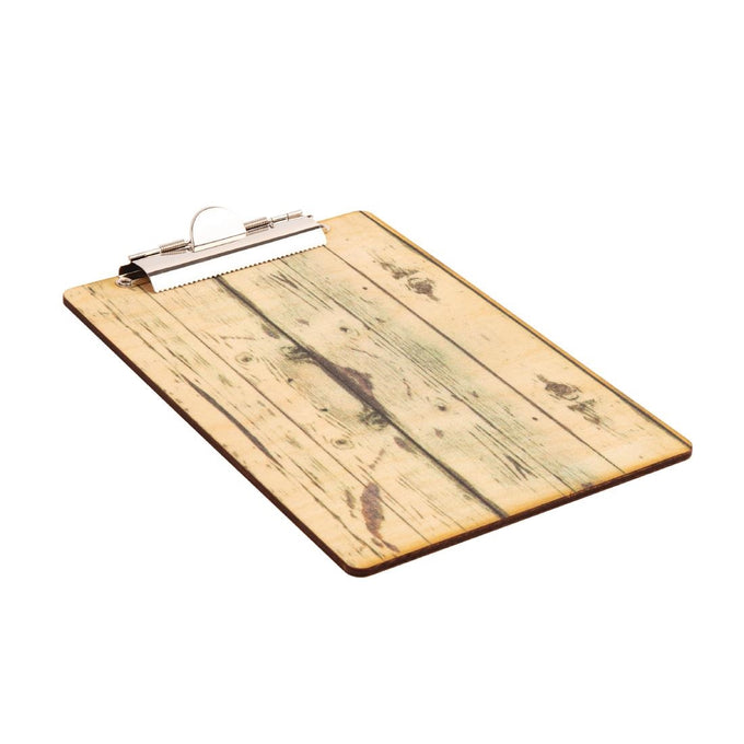Plaque porte-menu effet bois clair Olympia A4 - Carrick